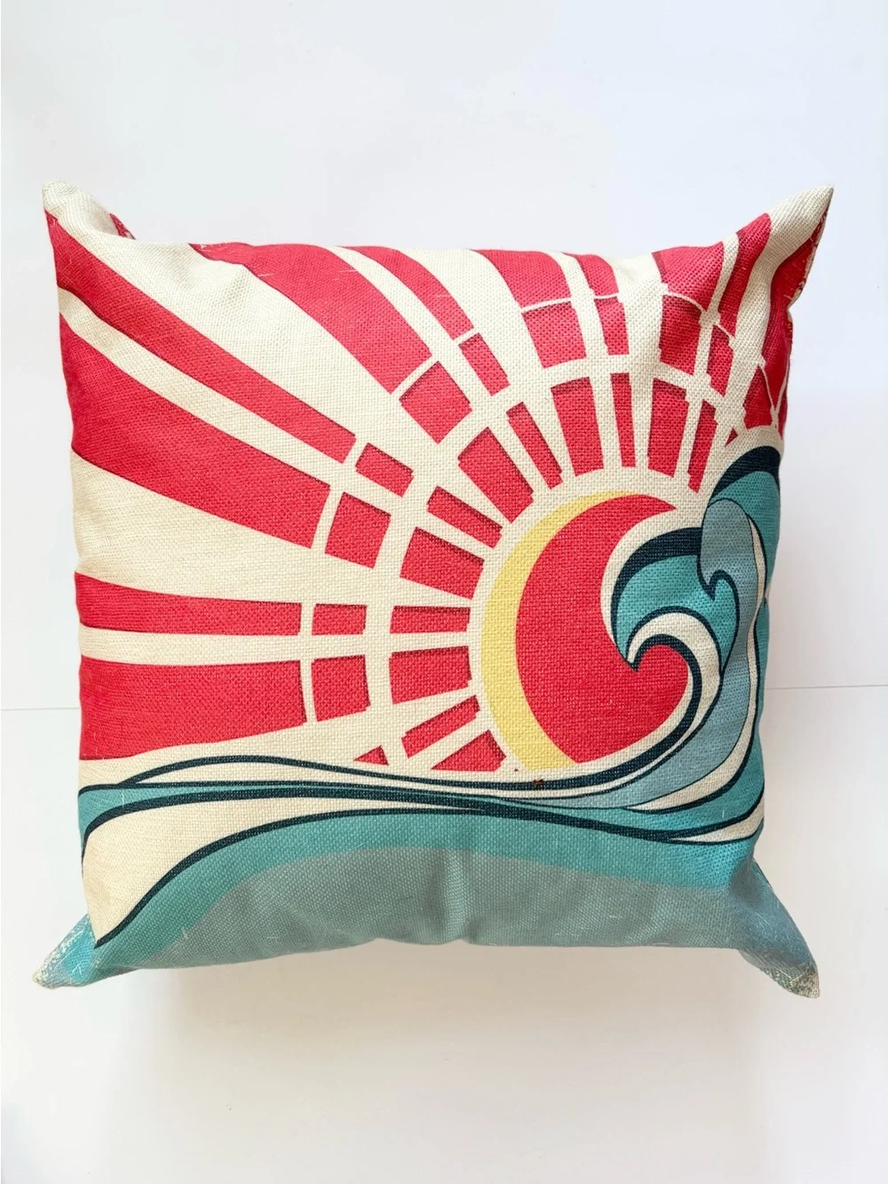 Throw Pillow Bundle Sunrise Ocean Surf Beach Sand Aqua Blue Coral Boho Hippie